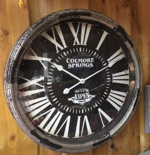 Wall clock Wood with glass 61cm