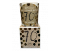 Giftbox - 70 jaar - tekst glas: HG met je 70ste verjaardag - Jar Candle - Vanilla - Een heerlijke zachte vanille geur - Brandtijd: +/- 45 uur Formaat kaars : 72x80 mm - Formaat box: 80x90mm
