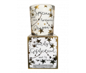 Giftbox - HG met je verjaardag - tekst glas: zie foto - Jar Candle - Vanilla - Een heerlijke zachte vanille geur - Brandtijd: +/- 45 uur Formaat kaars : 72x80 mm - Formaat box: 80x90mm
