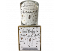 Giftbox - Een baby! - tekst glas: zie foto - Jar Candle - Vanilla - Een heerlijke zachte vanille geur - Brandtijd: +/- 45 uur Formaat kaars : 72x80 mm - Formaat box: 80x90mm