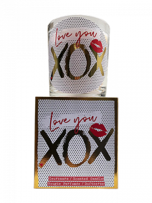 Giftbox Love - Love you xox - Jar Candle - Vanilla - Een heerlijke zachte vanille geur - Brandtijd: +/- 45 uur Formaat kaars : 72x80 mm - Formaat box: 80x90mm