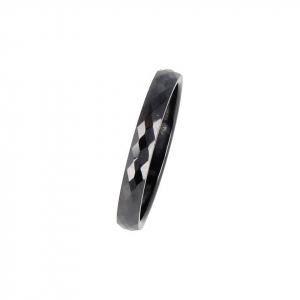 My Bendel - Godina - Zwart - Diamant geslepen keramische ring - 3mm - Maat 17mm