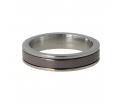 Elegante 4,5mm zilverkleurige edelstalen ring met glad gepolijst grijs keramiek. Maat 17. Blijft mooi, verkleurt niet en is hypoallergeen