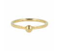 My Bendel - Godina - Goudkleurige edelstalen ring met verfijnde bol. 1,5mm ring met 4mm bol. Blijft mooi, verkleurt niet en hypoallergeen. Maat 16