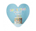 Hart voor elkaar - Happy Birthday, make a wish - 14,5x15cm - kartonnen kaart met enveloppe - kan ook neergezet worden incl. standaard