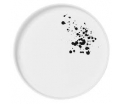 Tray small 22,5 cm x 2,75 cm - White porcelain with black painted dots