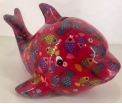 Twisty - Moneybank Dolphin - Red with fish
