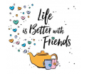 Joy - Life is better with friends - 14x14cm incl. envelop