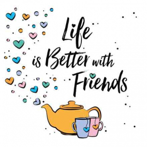 Joy - Life is better with friends - 14x14cm incl. envelop