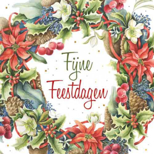 Janneke Brinkman Salentijn - Kerst - Fijne feestdagen - tekst binnenkant: Mooie wensen voor het nieuwe jaar - 140x140mm