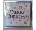 Kerstkaart - Merry Christmas with Christmas ball - Text inside: Merry Christmas an a Happy New Year