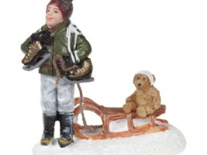 Frank with Teddy on sledge