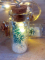 Mini-Lights - Kerstboom groen - 10 decoratieve glazen flesjes met ledverlichting (met timer) 1,80 meter Voor gebruik binnenshuis. Werkt op 2 x 1,5V AA batterijen. ( niet bijgeleverd)