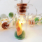 Mini-Lights - Houten klompje - 10 decoratieve glazen flesjes met ledverlichting (met timer). 1,80 meter Voor gebruik binnenshuis. Werkt op 2 x 1,5V AA batterijen. ( niet bijgeleverd)