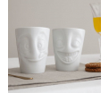 Mug Set 350ml - Joking&Tasty/Witzig&Lecker - white -Hoogwaardige kwaliteit hotelservies, magnetron en vaatwasmachine bestendig