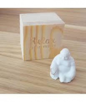 Relax ommmmm - handpainted porcelain in wooden box