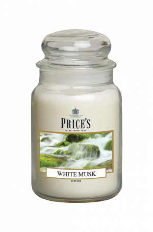 Large Jar Candle - White Musk - Deze zoete, zachte geur combineert de zachte schil van amandelen met zijdezachte tonen van witte musk - Brandtijd: +/- 150 uur Formaat: 95x179 mm -