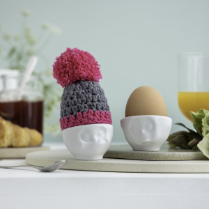 Egg Cup Hat - Grey/Pink