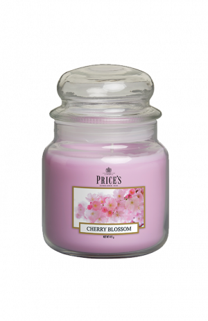 Medium Jar Candle - Cherry Blossom - Een delicate, fruitige en bloemige geur van de prachtige kersenboom bloem - Brandtijd: +/- 90 uur Formaat: 95x142 mm