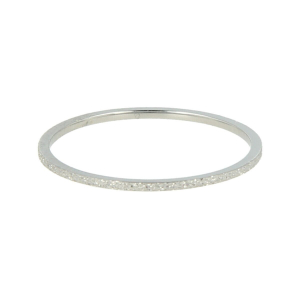 My Bendel - Picolo - Elegante 0.8mm brede zilverkleurige edelstalen ring met stardust. Blijft mooi, verkleurt niet en hypoallergeen - maat 18