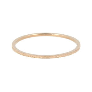 My Bendel - Picolo - Elegante 0.8mm brede rosé goudkleurige edelstalen ring met stardust. Blijft mooi, verkleurt niet en hypoallergeen - maat 18