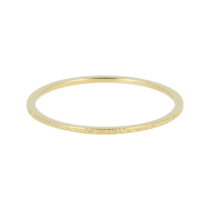 My Bendel - Picolo - Elegante 0.8mm brede goudkleurige edelstalen ring met stardust. Blijft mooi, verkleurt niet en hypoallergeen - maat 17