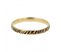 My Bendel - Picolo - Elegante 2mm brede goudkleurige edelstalen ring met zebraprint. Blijft mooi, verkleurt niet en hypoallergeen - maat 17
