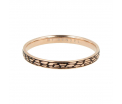My Bendel - Picolo - Elegante 2mm brede rosé goudkleurige edelstalen ring met snakeprint. Blijft mooi, verkleurt niet en hypoallergeen - maat 19
