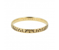 My Bendel - Picolo - Elegante 2mm brede goudkleurige edelstalen ring met snakeprint. Blijft mooi, verkleurt niet en hypoallergeen - maat 17