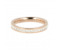 My Bendel - Picolo - Elegante 3mm brede rosé goud kleurige edelstalen ring met zirkonia. Blijft mooi, verkleurt niet en hypoallergeen - maat 17