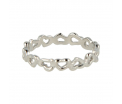 My Bendel - Picolo - Elegante 3,5mm brede zilver kleurige edelstalen ring met open hart bewerking. Blijft mooi, verkleurt niet en hypoallergeen - maat 16