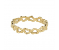My Bendel - Picolo - Elegante 3,5mm brede goud kleurige edelstalen ring met open hart bewerking. Blijft mooi, verkleurt niet en hypoallergeen - maat 18