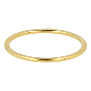 My Bendel - Picolo - Elegante 1mm brede goudkleurige edelstalen ring. Blijft mooi, verkleurt niet en hypoallergeen - maat 19