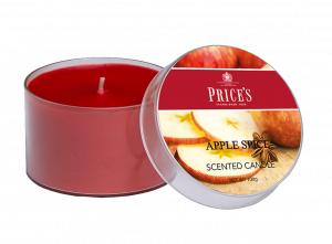 Tin Candle - Apple Spice - Een heerlijke, gemengde geur van zoete appel en een vleugje kaneel. - Brandtijd: +/- 30 uur Formaat: 66 × 42 mm -