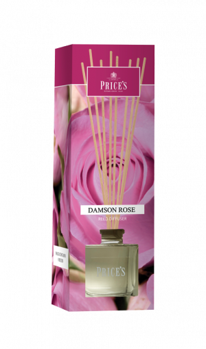 Geurstokjes - Damson Rose -Deze geur combineert de fluweelzachte tonen van de majestueuze roos met de vrucht van wilde damast - Verspreidt: +/- 4 weken Formaat: 67z78mm