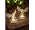 Iris angel set 2 pcs clear/frosted H10cm - mouth blown glass