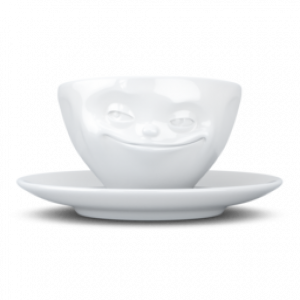 Espresso Cup 100ml - Grinning/Grinsend - White -Hoogwaardige kwaliteit hotelservies, magnetron en vaatwasmachine bestendig