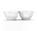 Medium Bowl Set No.1 - Kissing & Grinning/Kuessend & Grinsend - 2x200ml White -Hoogwaardige kwaliteit hotelservies, magnetron en vaatwasmachine bestendig