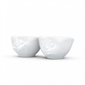Small Bowl Set No. 2 - Happy & Oh Please/Gluecklich & Och Bitte - 2 x 100 ml white -Hoogwaardige kwaliteit hotelservies, magnetron en vaatwasmachine bestendig