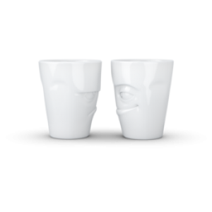 Mug Set 350ml - Grumpy&Impisch/Grummelig&Verschmitzt - white -Hoogwaardige kwaliteit hotelservies, magnetron en vaatwasmachine bestendig