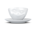 Coffee Cup 200ml - Grinning/Grinsend - White - Hoogwaardige kwaliteit hotelporcelein, magnetron en vaatwasmachine bestendig