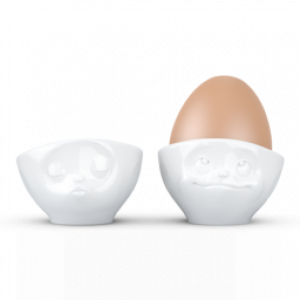 Egg Cup Set no.1 - Kissing&Dreamy/Kuessend&Vertraumt - Hoogwaardige kwaliteit hotelporcelein, magnetron en vaatwasmachine bestendig