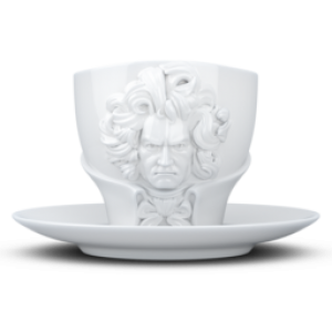 Talent Coffee Cup 260ml - Ludwig von Beethoven - White -Hoogwaardige kwaliteit hotelservies, magnetron en vaatwasmachine bestendig
