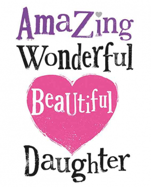 The Bright Side - Amazing Wonderful Beautiful Daughter - 17x14cm - Inclusief envelop