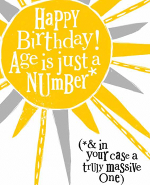 The Bright Side - Happy Birthday age is just a number... - 17x14cm - Inclusief envelop