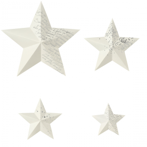 Folded paper star Silver - set of 4 (26/18,5/14,5/11cm) - paper with hot foil print - Räder - Design Stories